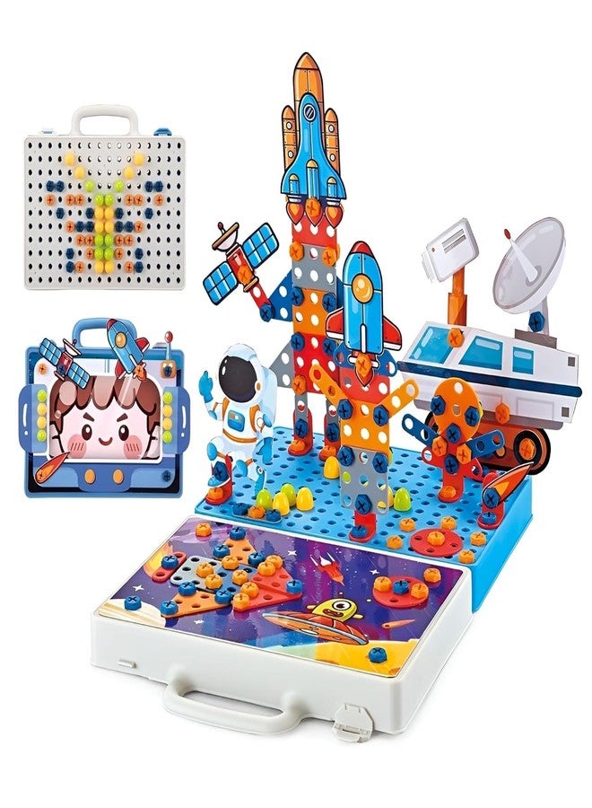 PLUSPOINT Astronaut 3D Screw Puzzle Box Creative Space Exploration STEM Toy for Kids, 213 Pieces with Astronaut, Rocket, and Spaceship Models Educational Engineering Kit for Boys & Girls 3-9 Yrs Old - Image 5